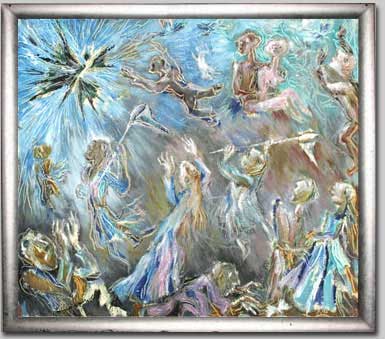 "Ловля бабочек," картон, масло, 2005